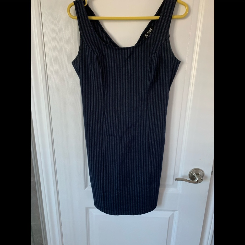 Blue stripe stretchy dress size M